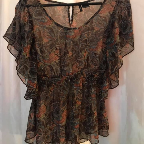 Paisley Flowered Dressy Blouse - Picture 1 of 3